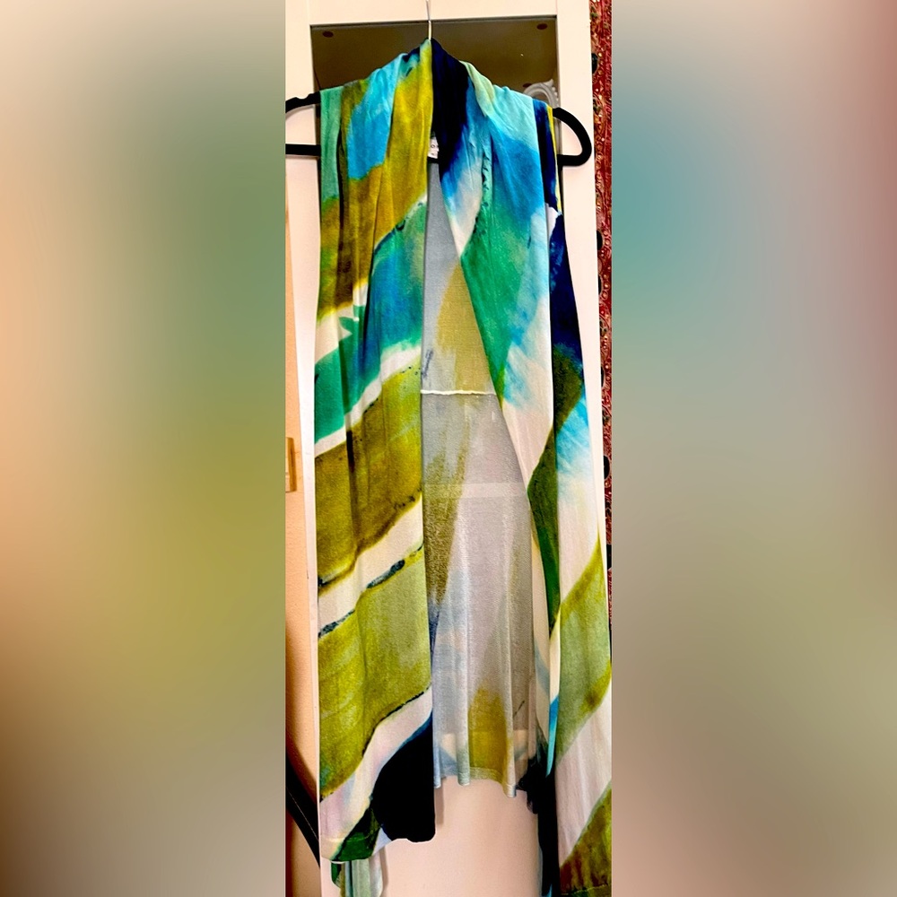 Multicolor long vest/top luxury look